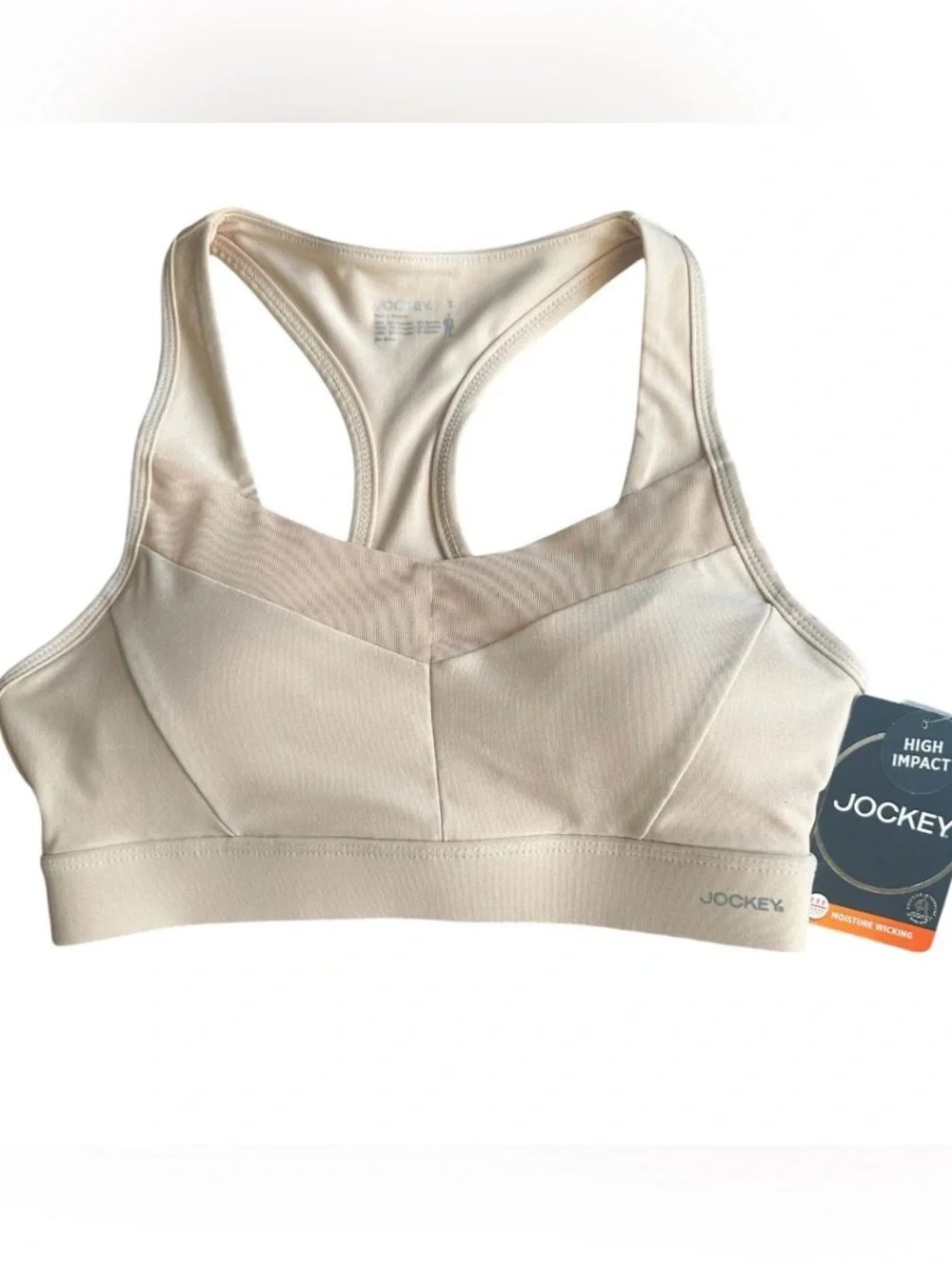 Jockey Distance High Impact Sports Bra Small Moisture Wicking Removable Cups